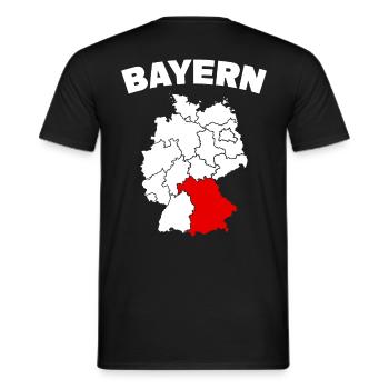 Bundesland Freistaat Bayern - Männer T-Shirt - Schwarz - Hinten - AI Model Male 178 light (178cm)