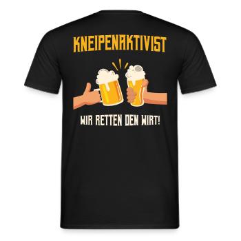 Kneipenaktivist - Wir retten den Wirt - Männer T-Shirt - Schwarz - Hinten - AI Model Male 178 light (178cm)