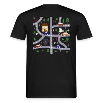 Tapis de jeu Tapis de jeu Carte routière Massage - T-shirt homme - noir - Dos - AI Model Male 178 light (178cm)