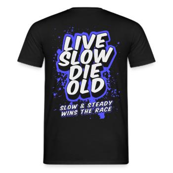 Live Slow Die Old - LSDO - Männer T-Shirt - Schwarz - Hinten - AI Model Male 178 light (178cm)