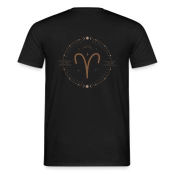 Widder/Aries - Männer T-Shirt - Schwarz - Hinten - AI Model Male 178 light (178cm)
