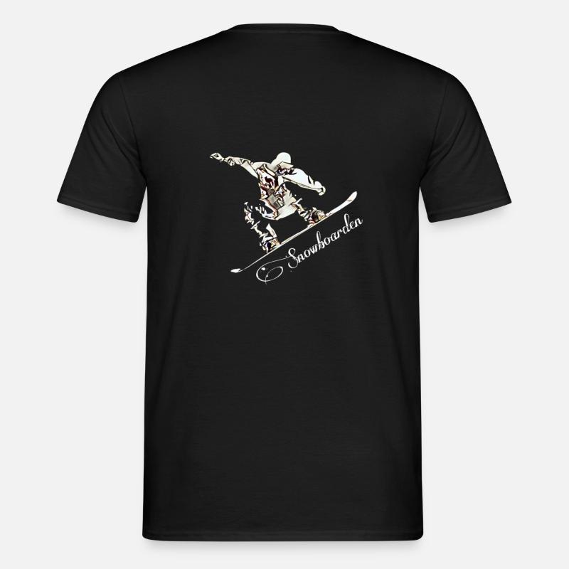 Snowboard - Männer T-Shirt - Schwarz