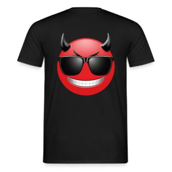 EMOJI devil with sunglasses funny design - Men's T-Shirt - black - Back - AI Model Male 178 light (178cm)