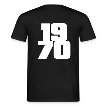 1970 - Men's T-Shirt - black - Back - AI Model Male 178 light (178cm)