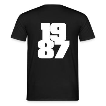 1987 - T-shirt homme - noir - Dos - AI Model Male 178 light (178cm)