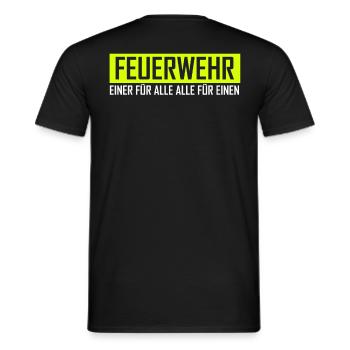 Feuerwehr Einer Für Alle Für Einen Geschenk - Männer T-Shirt - Schwarz - Hinten - AI Model Male 178 light (178cm)