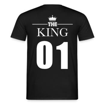 KING 01 (King & Queen) - Men's T-Shirt - black - Back - AI Model Male 178 light (178cm)