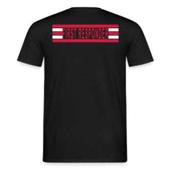First Responder Symmetrical 5 strips - Men's T-Shirt - black - Back - AI Model Male 178 light (178cm)