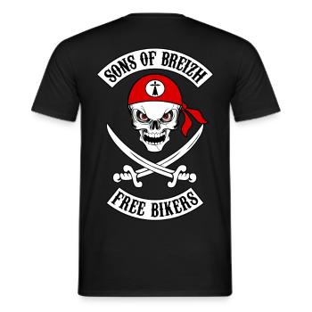 sons of breizh bikers 7 - T-shirt homme - noir - Dos - AI Model Male 178 light (178cm)