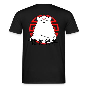 Japanese cat - Men's T-Shirt - black - Back - AI Model Male 178 light (178cm)