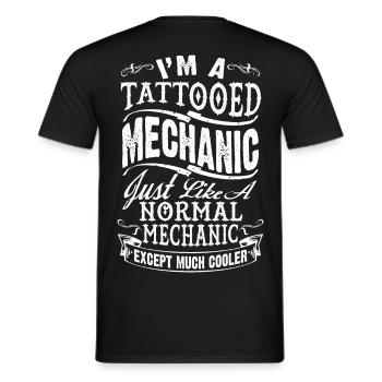 Drôle de mécanicien tatoué - T-shirt homme - noir - Dos - AI Model Male 178 light (178cm)