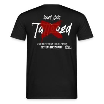 tattoo tattoos Tätowierung tätowiert kosmetik - Männer T-Shirt - Schwarz - Hinten - AI Model Male 178 light (178cm)