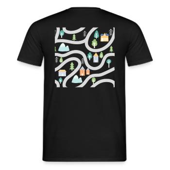 Tapis de jeu Tapis de jeu Carte routière Massage - T-shirt homme - noir - Dos - AI Model Male 178 light (178cm)