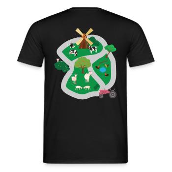 Spielteppich Dorf Track Auto Massage Geschenk - Männer T-Shirt - Schwarz - Hinten - AI Model Male 178 light (178cm)