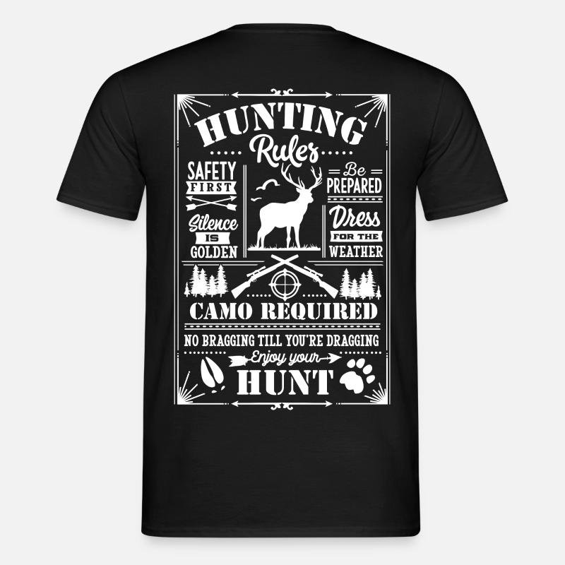 Hunting rules white - Männer T-Shirt - Schwarz