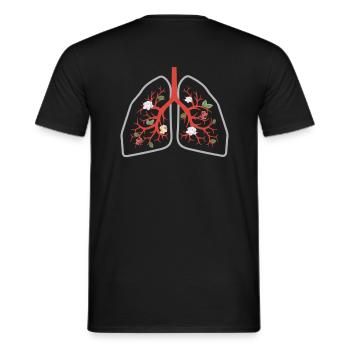 Nature - Orgues - Poumons avec des fleurs - T-shirt homme - noir - Dos - AI Model Male 178 light (178cm)