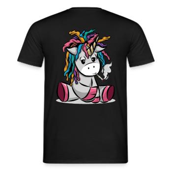 Fumer une licorne avec joint - T-shirt homme - noir - Dos - AI Model Male 178 light (178cm)
