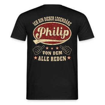 Philip ich bin dieser legendäre Philip Retro - Männer T-Shirt - Schwarz - Hinten - AI Model Male 178 light (178cm)