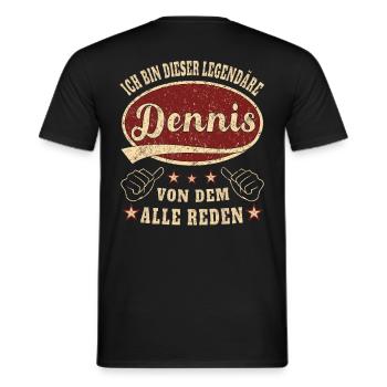 Dennis ich bin dieser legendäre Dennis Retro - Männer T-Shirt - Schwarz - Hinten - AI Model Male 178 light (178cm)