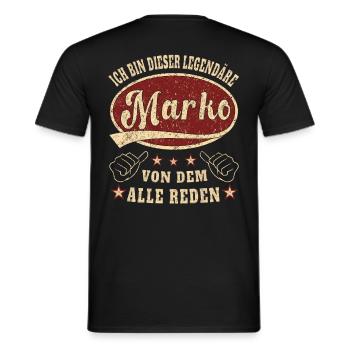Marko ich bin dieser legendäre Marko Retro - Männer T-Shirt - Schwarz - Hinten - AI Model Male 178 light (178cm)