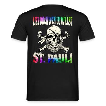 St. Pauli Hambourg Fanartikel St. Pauli - T-shirt homme - noir - Dos - AI Model Male 178 light (178cm)