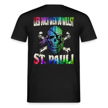 St. Pauli Hambourg Fanartikel St. Pauli - T-shirt homme - noir - Dos - AI Model Male 178 light (178cm)