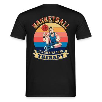 Basketball its cheaper than Therapy Summer Design - Men's T-Shirt - black - Back - AI Model Male 178 light (178cm)