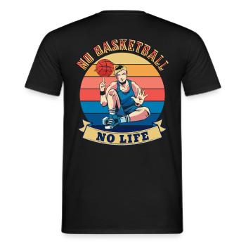 Pas de basket-ball Pas de design d’été de vie - T-shirt homme - noir - Dos - AI Model Male 178 light (178cm)