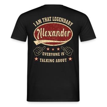 Alexandre je suis ce légendaire Alexandre - T-shirt homme - noir - Dos - AI Model Male 178 light (178cm)