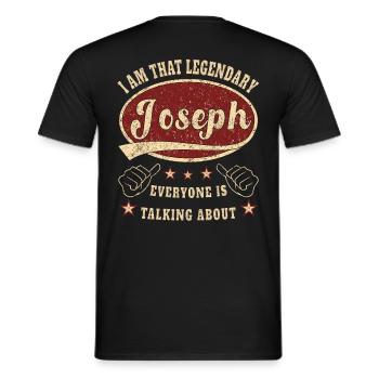 Joseph i am that legendary Joseph - Men's T-Shirt - black - Back - AI Model Male 178 light (178cm)