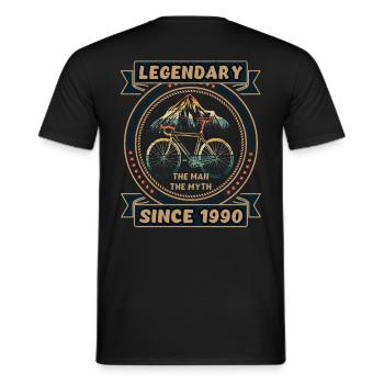 Bicycle 1990 Cycling Road Bike Cyclist Birthday - Men's T-Shirt - black - Back - AI Model Male 178 light (178cm)