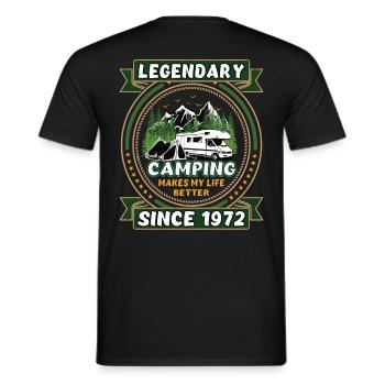Legendär seit 1972 Camping Geschenk Geburtsjahr - Männer T-Shirt - Schwarz - Hinten - AI Model Male 178 light (178cm)