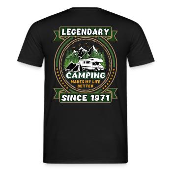 Legendär seit 1971 Camping Geschenk Geburtsjahr - Männer T-Shirt - Schwarz - Hinten - AI Model Male 178 light (178cm)