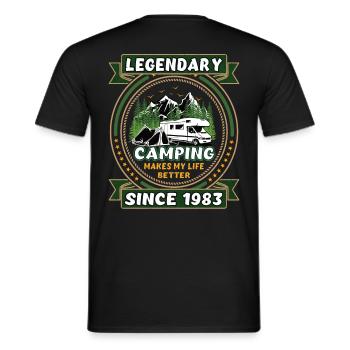 Legendary since 1983 Camping gift year of birth - Men's T-Shirt - black - Back - AI Model Male 178 light (178cm)