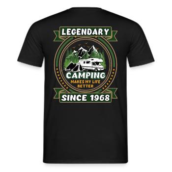 Legendär seit 1968 Camping Geschenk Geburtsjahr - Männer T-Shirt - Schwarz - Hinten - AI Model Male 178 light (178cm)