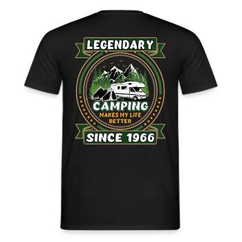 Legendär seit 1966 Camping Geschenk Geburtsjahr - Männer T-Shirt - Schwarz - Hinten - AI Model Male 178 light (178cm)
