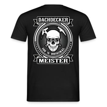 Dachdecker Meister Geschenk Retro - Männer T-Shirt - Schwarz - Hinten - AI Model Male 178 light (178cm)