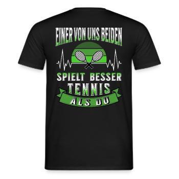 Tennis L’un de nous deux joue mieux au tennis - T-shirt homme - noir - Dos - AI Model Male 178 light (178cm)