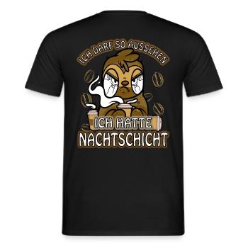 Ich hatte Nachtschicht Kaffee müde Faultier - Männer T-Shirt - Schwarz - Hinten - AI Model Male 178 light (178cm)