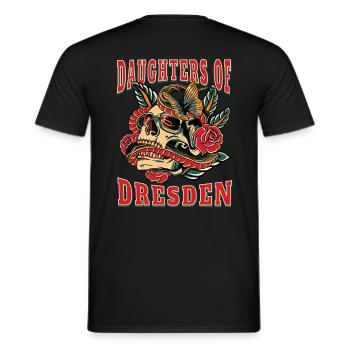 Dresden Power-Frau daughters of Dresden Blumen - Männer T-Shirt - Schwarz - Hinten - AI Model Male 178 light (178cm)