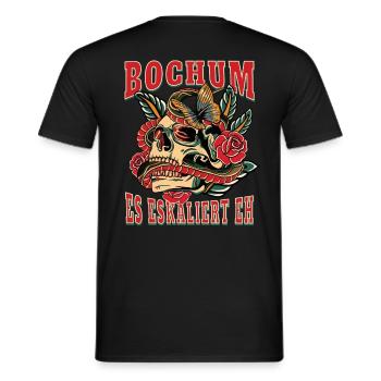 Bochum Frau Geschenk es eskaliert eh Bochum Frauen - Männer T-Shirt - Schwarz - Hinten - AI Model Male 178 light (178cm)