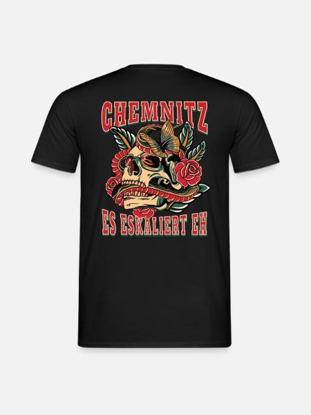 Chemnitz Frau Geschenk es eskaliert eh Chemnitz - Männer T-Shirt - Schwarz