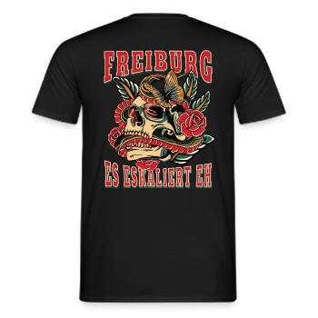 Freiburg woman gift it escalates anyway women - Men's T-Shirt - black - Back - AI Model Male 178 light (178cm)