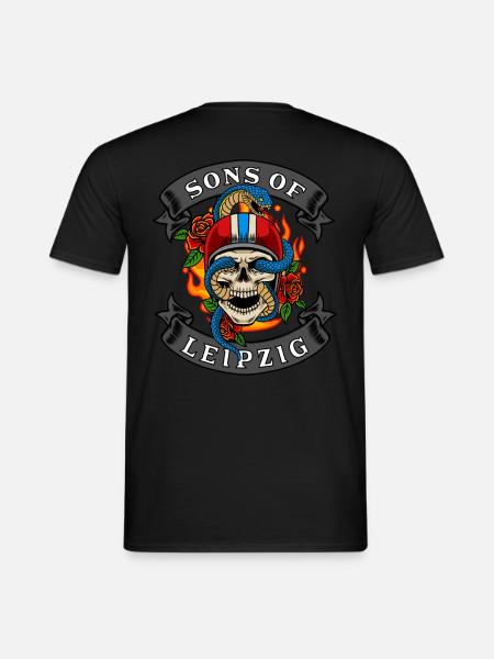 Leipzig Biker Geschenk sons of Leipzig - Männer T-Shirt - Schwarz