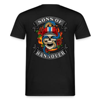 Hannover Biker Geschenk fils de Hanovre - T-shirt homme - noir - Dos - AI Model Male 178 light (178cm)