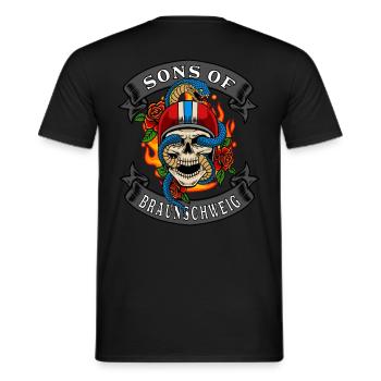 Braunschweig Biker Geschenk fils de Braunschweig - T-shirt homme - noir - Dos - AI Model Male 178 light (178cm)