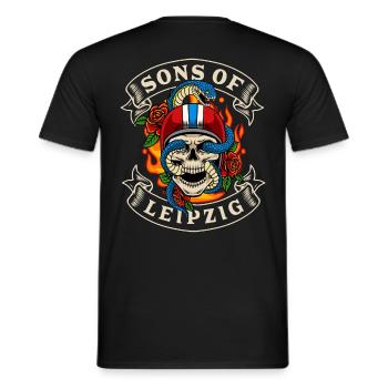 Leipzig Biker Gift fils de Leipzig - T-shirt homme - noir - Dos - AI Model Male 178 light (178cm)