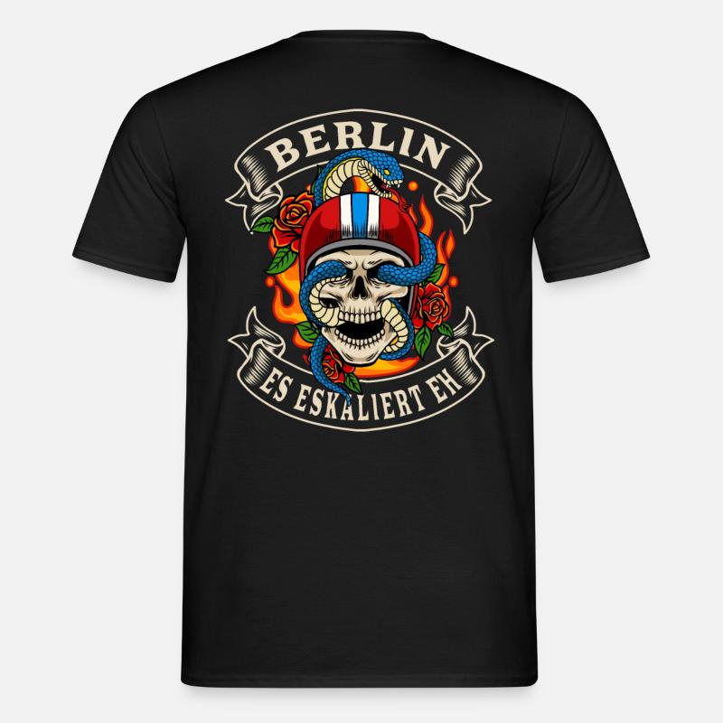 Berlin Biker Geschenk es eskaliert eh Berlin - Männer T-Shirt - Schwarz