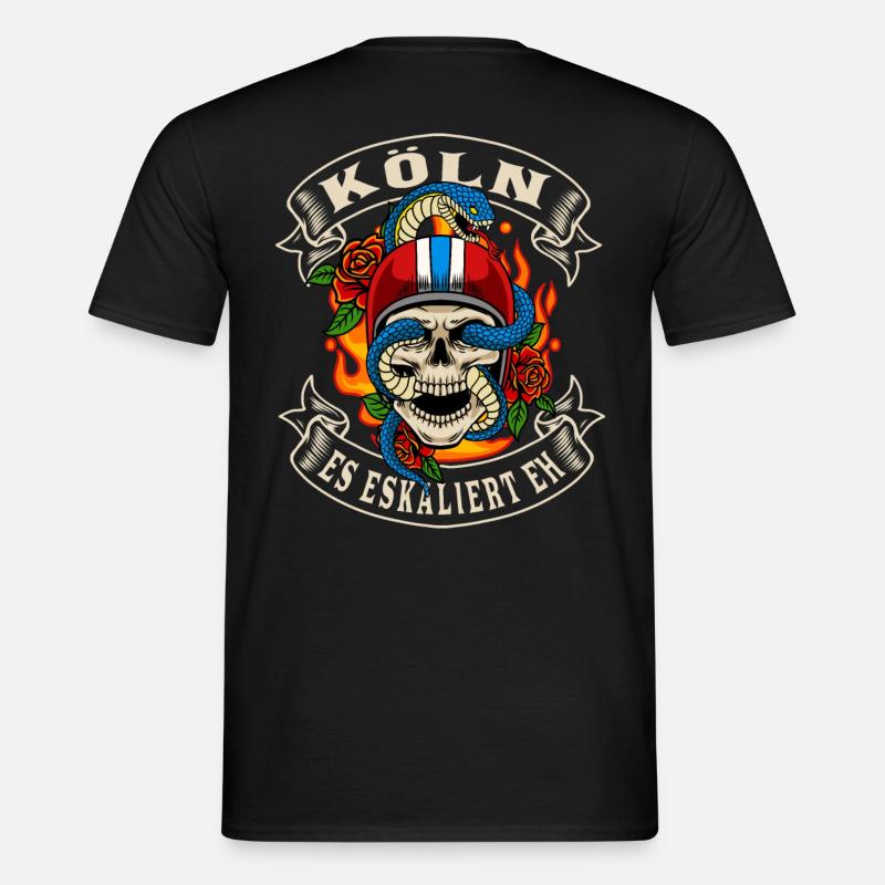 Köln Biker Geschenk es eskaliert eh Köln Biker - Männer T-Shirt - Schwarz