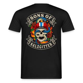 Salzgitter Biker Geschenk sons of Salzgitter - Männer T-Shirt - Schwarz - Hinten - AI Model Male 178 light (178cm)